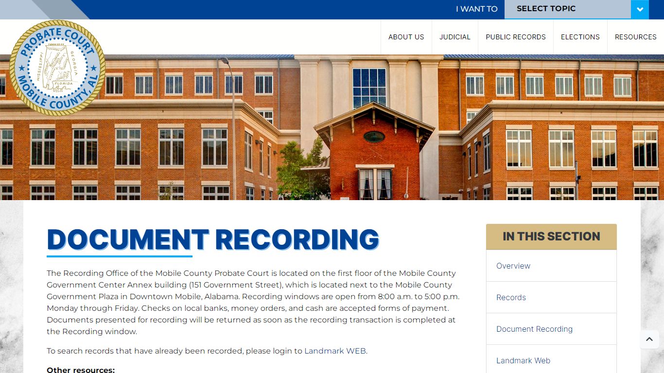 Document Recording - Mobile County Probate Court
